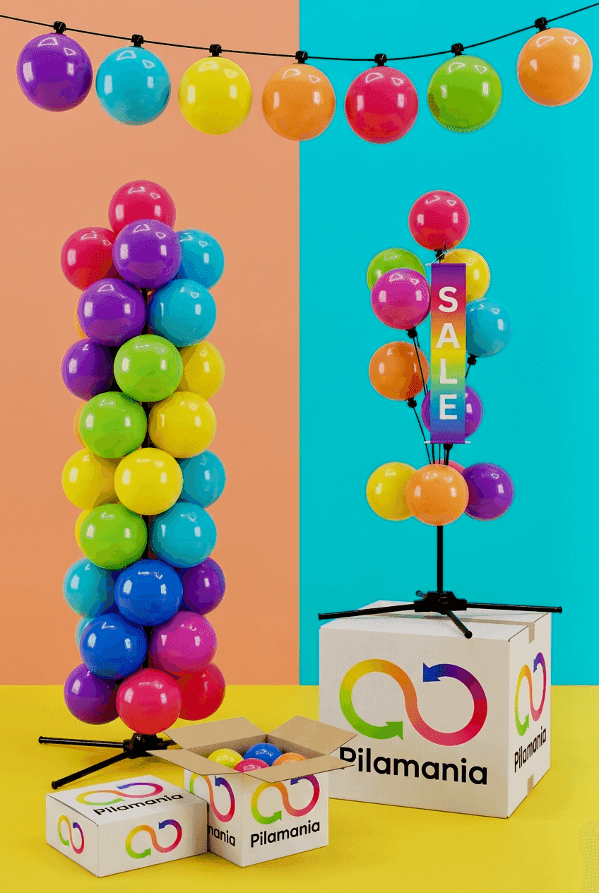 Decoración creativa de globos con piezas modulares PilaMania