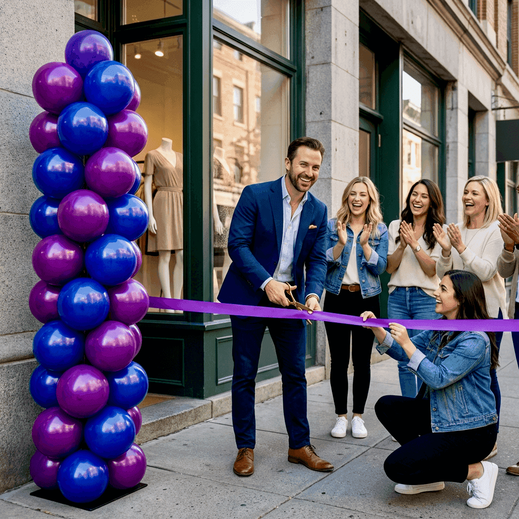 Arco de globos para apertura de tienda – decoración de eventos PilaMania